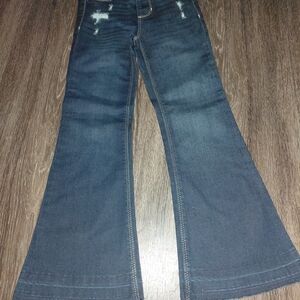 wonder nation Dark Blue Flare Jeans with Subtle Distress